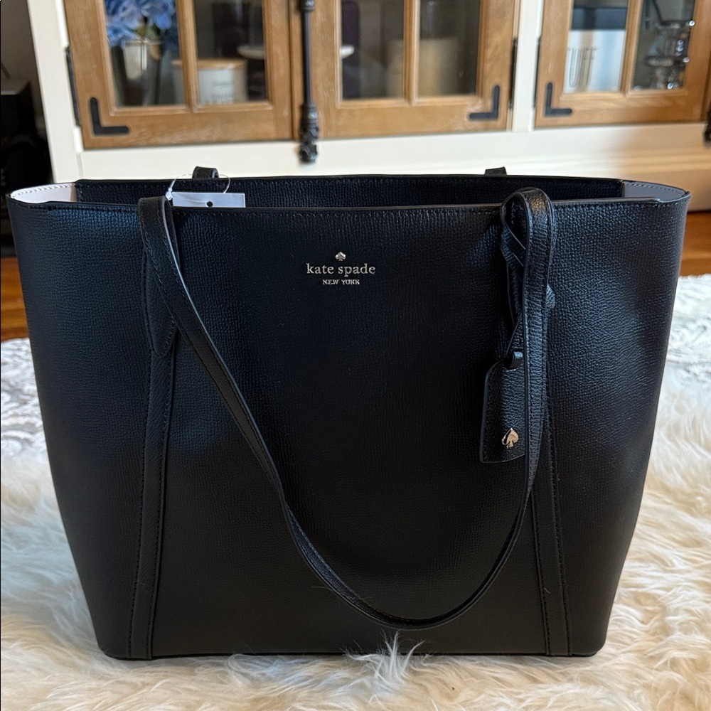 kate spade black pebbled leather tote
